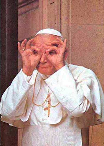 Pope John Paul II clowns around